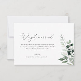 We Got Married Greenery huwelijksaankondiging Bedankkaart
