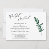 We Got Married Groene geschilderde bladeren Ontvan Kaart (Voorkant)
