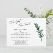 We Got Married Groene geschilderde bladeren Ontvan Kaart (Staand voorkant)