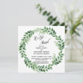 We Got Married groene krans alleen voor ontvangst Kaart (Staand voorkant)