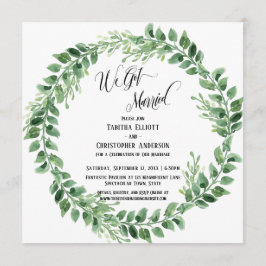 We Got Married groene krans alleen voor ontvangst Kaart