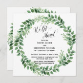 We Got Married Groene Krans Ontvangst-Only Kaart (Voorkant / Achterkant)