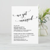 We Got Married Hearts Typografie Ontvangst Only Kaart (Staand voorkant)