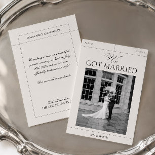 We Got Married Huwelijk Digitale Aankondigingskaar Kaart
