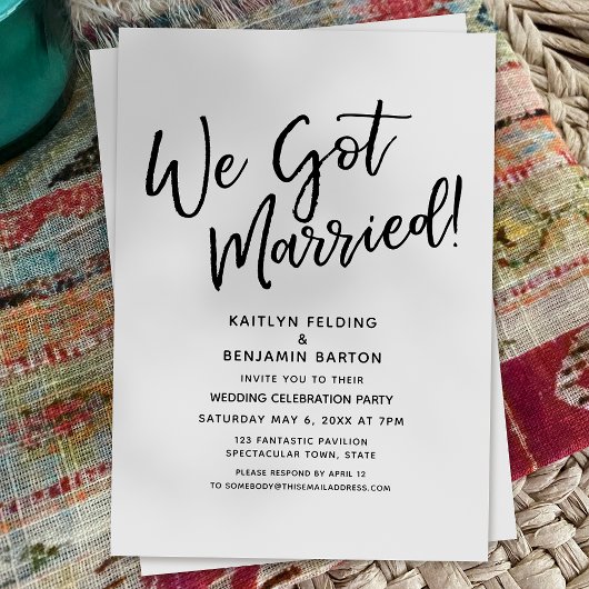 "We Got Married!" Informele bruiloft ceremonie scr Kaart