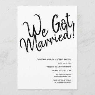 "We Got Married!" Informele Huwelijksreceptie Kaart