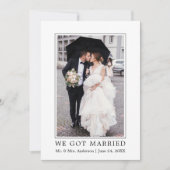 We Got Married Minimalistisch Modern Eenvoudig Aankondiging (Voorkant)