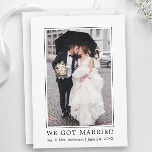 We Got Married Minimalistisch Modern Eenvoudig Aankondiging