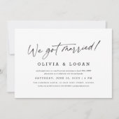 We Got Married Modern Script Wedding Elopement Kaart (Voorkant)