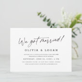 We Got Married Modern Script Wedding Elopement Kaart (Staand voorkant)