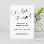 We Got Married na de bruiloft Reception Only Kaart (Staand voorkant)