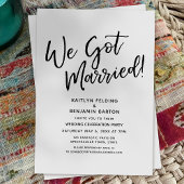 "We Got Married!" Ongedwongen lopend script bruilo Kaart