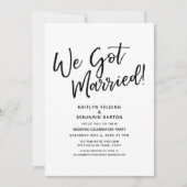 "We Got Married!" Ongedwongen lopend script bruilo Kaart (Voorkant)