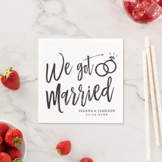 We Got Married Post-Nuptial Party Script Lettering Servet (Insitu)