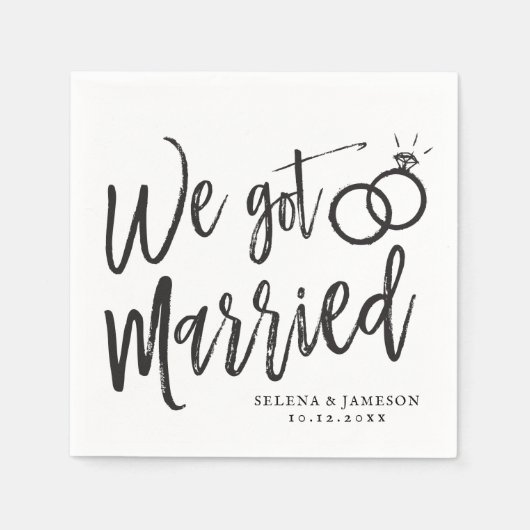 We Got Married Post-Nuptial Party Script Lettering Servet (Voorkant)