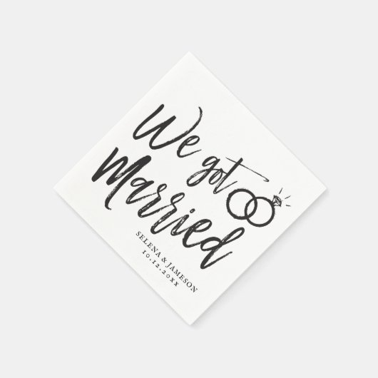 We Got Married Post-Nuptial Party Script Lettering Servet (Hoek)