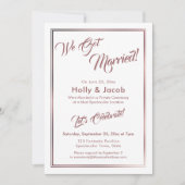 We Got Married Rose Goud Over Wit, Ontvangst Kaart (Voorkant)