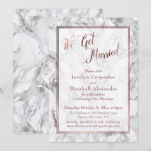 We Got Married Rose Goud Schrift Marmer Ontvangst