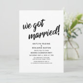 "We Got Married!" Script Bruiloft Evenement Kaart (Staand voorkant)