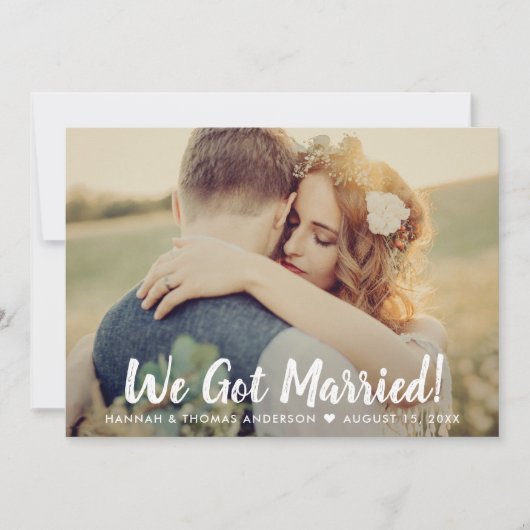 We Got Married Script Foto Bruiloft Aankondiging (Voorkant)