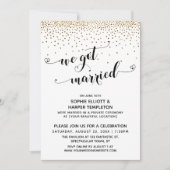 We Got Married Script, Gouden Confetti, Ontvangst Kaart (Voorkant)