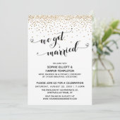 We Got Married Script, Gouden Confetti, Ontvangst Kaart (Staand voorkant)