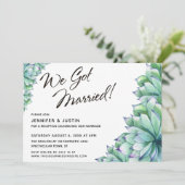 We Got Married Script met waterverf vetplanten Kaart (Staand voorkant)