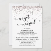 We Got Married Script Roze Gouden Confetti Ontvang Kaart (Voorkant)