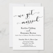 We Got Married Script Zwart-wit ontvangst Kaart (Voorkant)