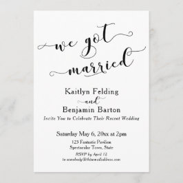 We Got Married Script Zwart-wit ontvangst Kaart