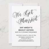 We Got Married Trouwreceptie alleen Kaart (Voorkant)