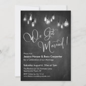 We Got Married Typografie Edison Lichten Schoolbor Kaart (Voorkant)