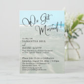 We Got Married Typografie Gerimpeld Zand Aqua Wate Kaart (Staand voorkant)