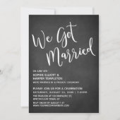 We Got Married Typografie op een subtiel schoolbor Kaart (Voorkant)
