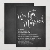 We Got Married Typografie op een subtiele schoolbo Kaart (Voorkant / Achterkant)