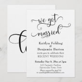 We Got Married Typografie Trouwreceptie Alleen Kaart (Voorkant / Achterkant)