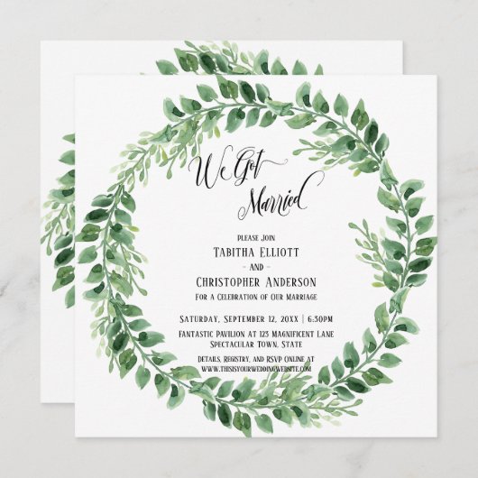 We Got Married Uitgebreid script Groene Krans Kaart (Voorkant / Achterkant)