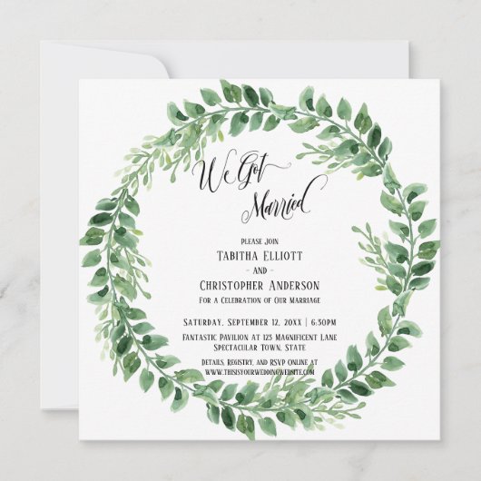 We Got Married Uitgebreid script Groene Krans Kaart (Voorkant)