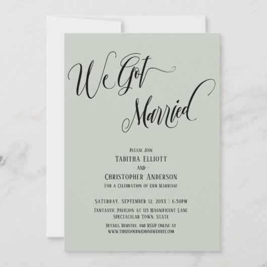 We Got Married Uitgebreid Script, Licht Saliegroen Kaart (Voorkant)