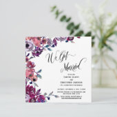 We Got Married Uitgebreid Script Vette Bloemen Kaart (Staand voorkant)