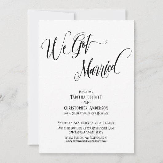 We Got Married Uitgebreid script, Zwart en Wit Kaart (Voorkant)