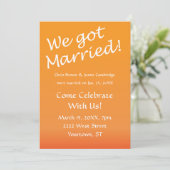 We Got Married! uitnodiging voor bruiloftsfeest na (Staand voorkant)