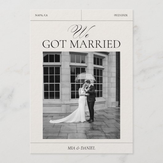 We Got Married Wedding Digital Announcements Card Kaart (Voorkant)
