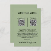 We Got Married Wishing Well Green Wedding Informatiekaartje (Voorkant / Achterkant)