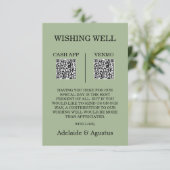 We Got Married Wishing Well Green Wedding Informatiekaartje (Staand voorkant)