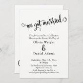 We Got Married Zwart Wit Ontvangst Gala Kaart (Voorkant / Achterkant)