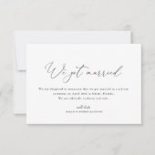 We Got Married zwarte script huwelijksaankondiging Bedankkaart (Voorkant)
