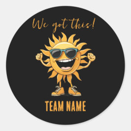 We Got This-Funny-Smiling Sun with Sunglasses Ronde Sticker