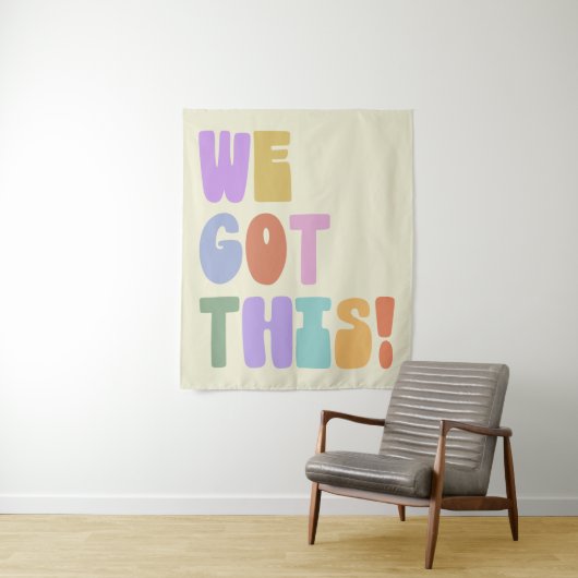 We Got This Inspirerende Citaat Cute Pastel Wandkleed (In situ)
