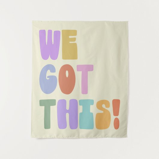 We Got This Inspirerende Quote Schattig Pastel   Wandkleed (Voorkant)